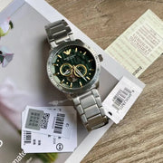 Emporio Armani Meccanico Automatic Green Dial Silver Steel Strap Watch For Men - AR60053
