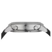 Emporio Armani Sportivo Chronograph Silver Dial Black Leather Strap Watch For Men - AR6054