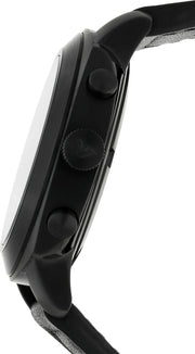 Emporio Armani Sportivo Chronograph Black Dial Black Leather Strap Watch for Men - AR6061