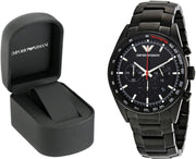Emporio Armani Sigma Chronograph Black Dial Black Steel Strap Watch for Men - AR6094