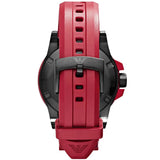 Emporio Armani Sportivo Quartz Black Dial Red Rubber Strap Watch For Men - AR6101