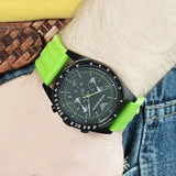 Emporio Armani Sports Analog Black Dial Green Rubber Strap Watch For Men - AR6115