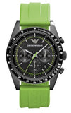 Emporio Armani Sports Analog Black Dial Green Rubber Strap Watch For Men - AR6115