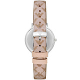 Emporio Armani Classic White Dial Beige Leather Strap Watch For Women - AR11008
