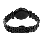 Emporio Armani Gianni T-Bar Quartz Black Mother of Pearl Dial Black Steel Strap Watch For Women - AR11268