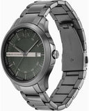 Armani Exchange Hampton Chronograph Grey Dial Grey Steel Strap Watch For Men - AX2135