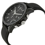 Armani Exchange Outerbanks Chronograph Black Dial Black Silicone Strap Watch For Men - AX1326