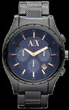 Armani Exchange Chronograph Blue Dial Grey Steel Strap Watch For Men - AX1166