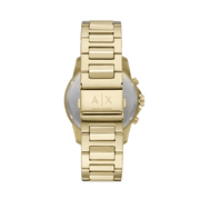 Armani Exchange Banks Chronograph Black Dial Gold Steel Strap Watch For Men - AX1721
