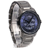 Armani Exchange Banks Chronograph Blue Dial Grey Steel Strap Watch For Men - AX1731