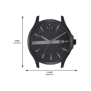 Armani Exchange Hampton Chronograph Black Dial Black Steel Strap Watch For Men - AX2104