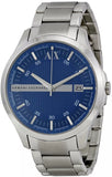 Armani Exchange Hampton Chronograph Blue Dial Silver Steel Strap Watch For Men - AX2132