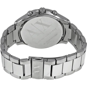 Armani Exchange Hampton Chronograph Black Dial Silver Steel Strap Watch For Men - AX2163