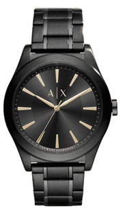 Armani Exchange Nico Analog Black Dial Black Steel Strap Watch For Men - AX7102