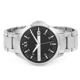 Armani Exchange Hampton Chronograph Black Dial Silver Steel Strap Watch For Men - AX2103