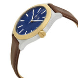 Armani Exchange Nico Quartz Blue Dial Brown Leather Strap Watch For Men - AX2334