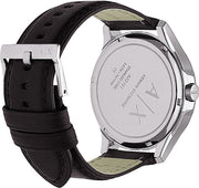 Armani Exchange Hampton Chronograph Black Dial Black Leather Strap Watch For Men - AX2101