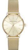 Armani Exchange Lola Analog Gold Dial Gold Mesh Strap Watch For Women - AX5536