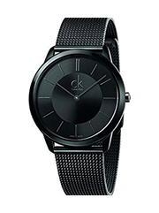 Calvin Klein Minimal Black Dial Black Mesh Bracelet Watch for Men - K3M224B1