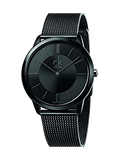 Calvin Klein Minimal Black Dial Black Mesh Bracelet Watch for Men - K3M224B1