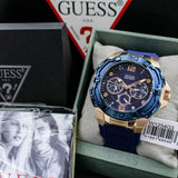 Guess Genesis Quartz Blue Dial Blue Silicone Strap Watch For Men - W1254G3