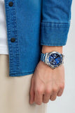 Michael Kors Everest Chronograph Blue Dial Silver Steel Strap Watch For Women - MK7237