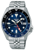 Seiko 5 Sports GMT SKX Automatic Blueberry Dial Silver Steel Strap Watch For Men - SSK003K1