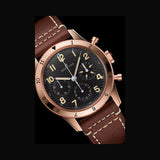 Breitling Avi 1953 Edition Black Dial Brown Leather Strap Watch for Men - RB0920131B1X1