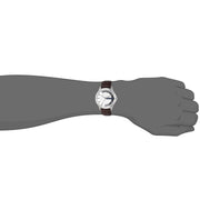 Armani Exchange Hampton Chronograph White Dial Brown Leather Strap Watch For Men - AX2187