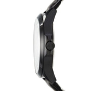 Armani Exchange Hampton Chronograph Black Dial Black Leather Strap Watch For Men - AX2400