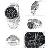 Armani Exchange Drexler Chronograph Black Dial Silver Steel Strap Watch for Men - AX2600