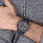Armani Exchange Outerbanks Chronograph Grey Dial Grey Silicone Strap Watch For Men - AX7123