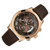 Guess Analog Chronograph Brown Dial Brown Leather Strap Watch For Men - W14052G2