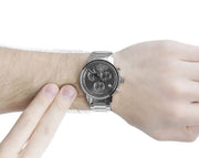 Calvin Klein Post Minimal Chronograph Black Dial Silver Steel Strap Watch for Men - K7627161