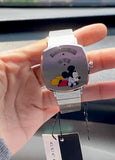 Gucci Grip Disney Mickey Mouse Silver Dial Silver Steel Strap Watch For Women - YA157418