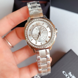 Coach Mini Boyfriend Diamonds Silver Dial Silver Steel Strap Watch for Women - 14501699