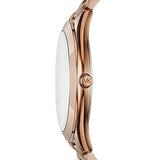 Michael Kors Slim Runway White Dial Rose Gold Steel Strap Watch For Women - MK3804