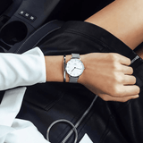 Daniel Wellington Petite Sterling Quartz White Dial Silver Mesh Bracelet Watch For Men - DW00100306