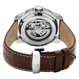 Bulova Classic Skeleton Automatic Brown Dial Brown Leather Strap Watch for Men - 96A120