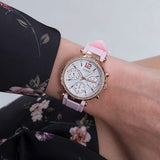 Guess Solstice Diamonds White Dial Pink Rubber Strap Watch For Women - GW0113L4