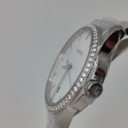 Gucci G Timeless Mother of Pearl White Dial Silver Steel Strap Watch For Women - YA126444