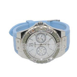 Guess Limelight Crystals White Dial Blue Rubber Strap Watch for Women - W1053L5