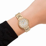 Fossil Virginia White Dial Gold Steel Strap Watch for Women - ES3283