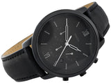 Fossil Commuter Black Dial Black Leather Strap Watch for for Men - FS5504