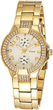 Guess Mini Prism Diamonds White Dial Gold Steel Strap Watch for Women - W15072L1