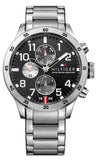 Tommy Hilfiger Cool Sport Multifunction Black Dial Silver Steel Strap Watch for Men - 1791141