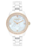 Coach Preston Mother of Pearl Dial White Steel Strap Watch for Women - 14503662