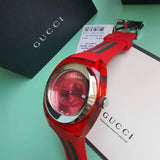 Gucci Sync XXL Quartz Red Dial Red Rubber Strap Unisex Watch -  YA137103