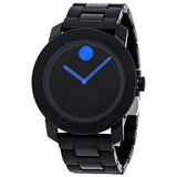 Movado Bold TR90 Black Dial Black Steel Strap Watch for Men - 3600099