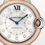 Cartier Ballon Blue De Cartier Diamonds Silver Dial Two Tone Steel Strap Watch for Women - W3BB0013